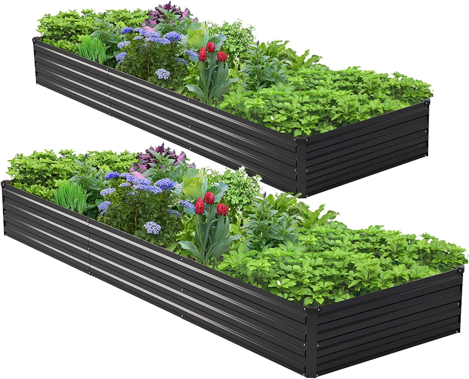 Raised Bed Planter Box - Kit de 2 Canteiros Elevados Galvanizados