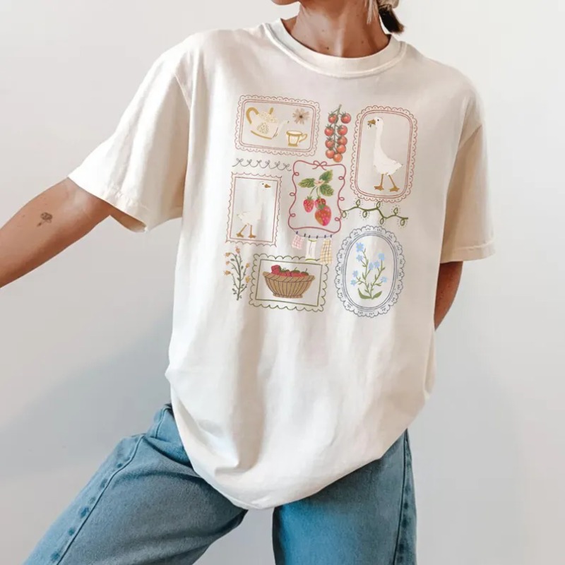 Junior Gardening Tools - Camiseta feminina com estampa estilo country,