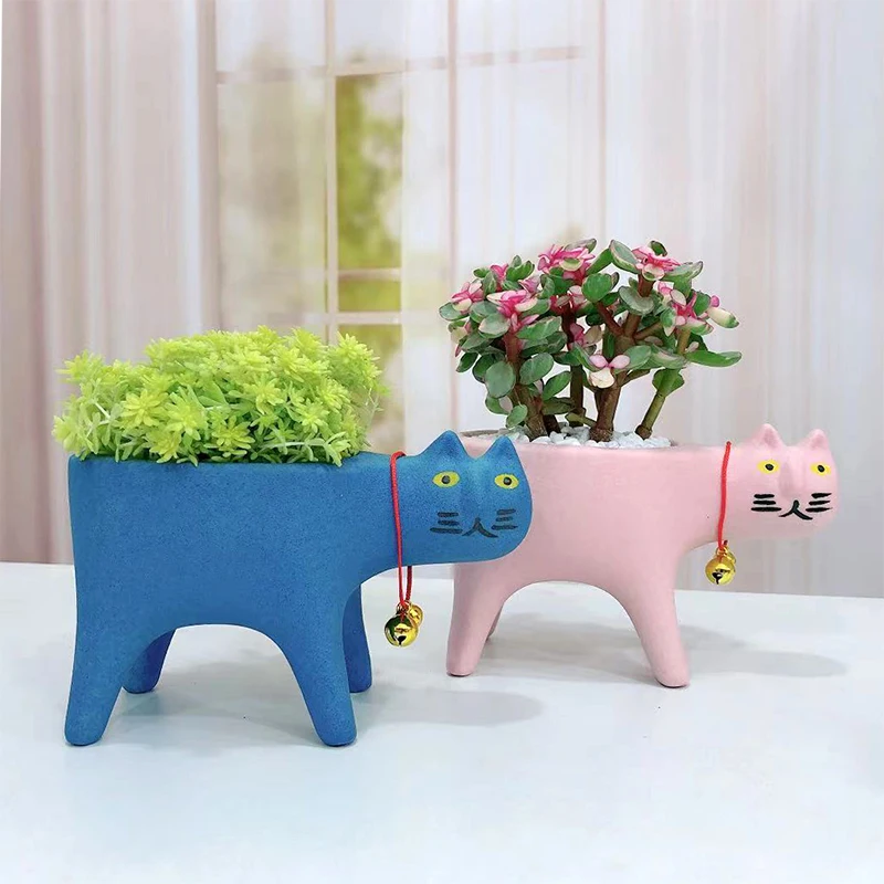Gardening Tools Cute - Vaso de cerâmica bonito do gato,