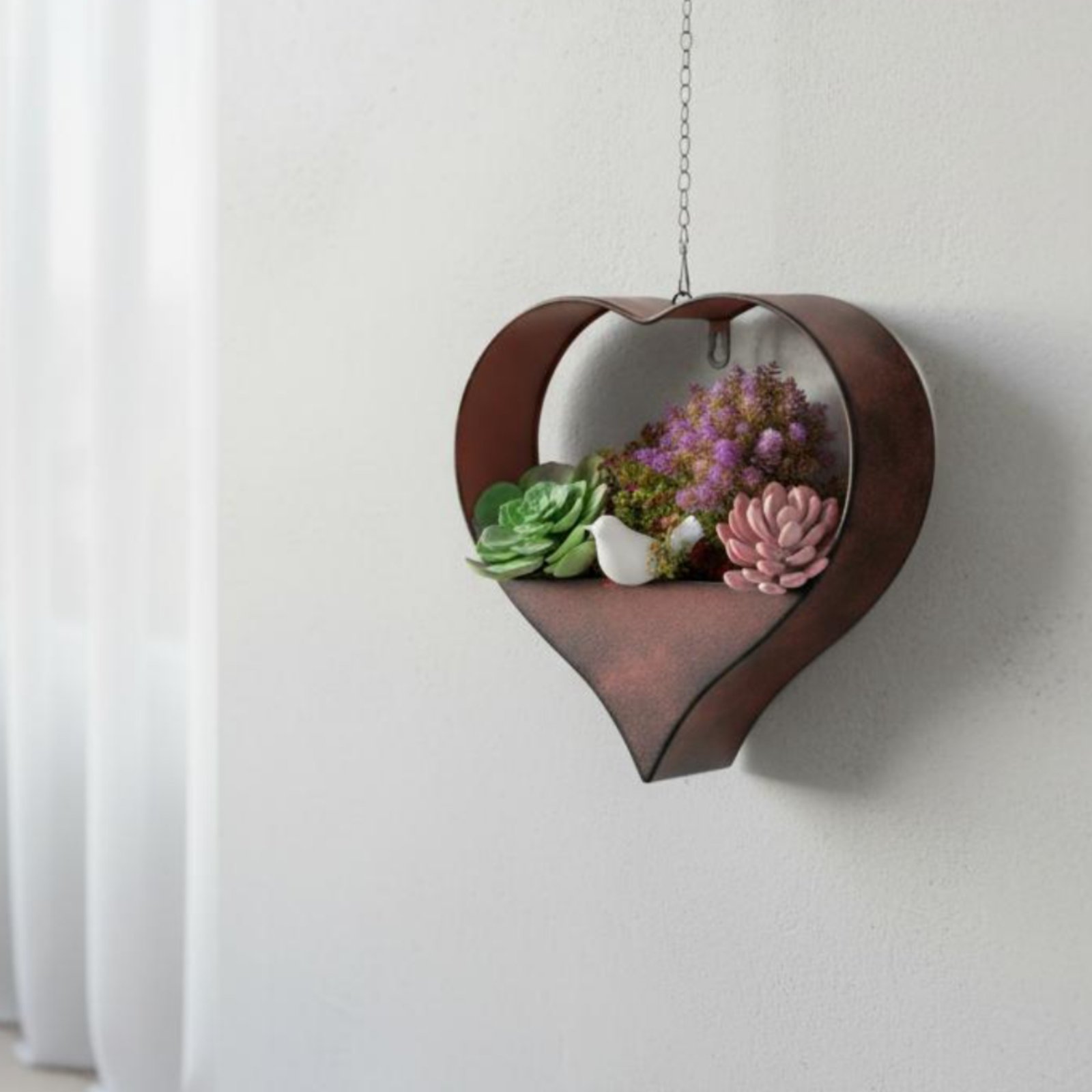 Vaso de Metal em Forma de Cora - Hanging Planter Basket avaliação e preço