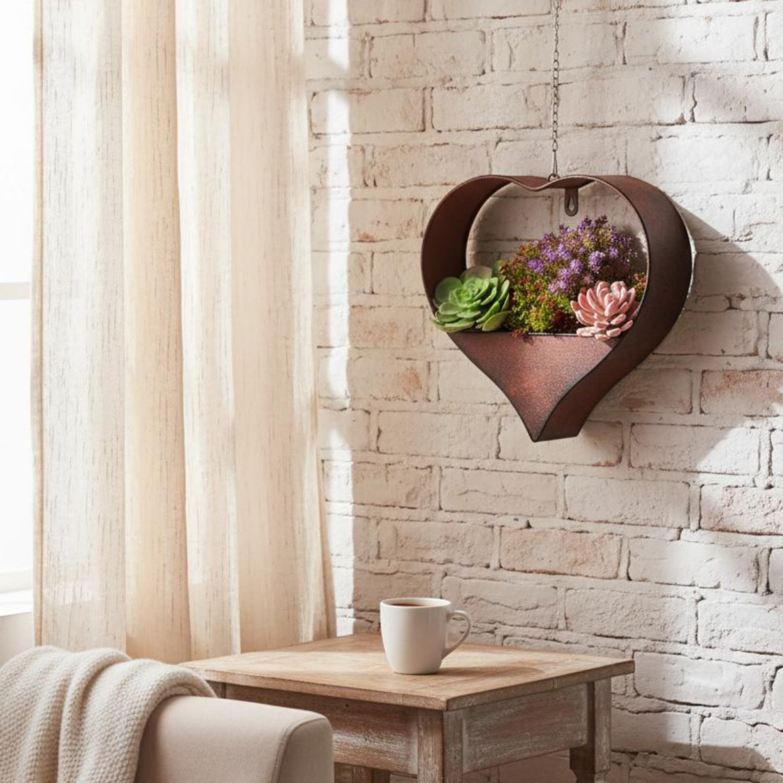 Vaso de Metal em Forma de Cora - Hanging Planter Basket avaliação e preço