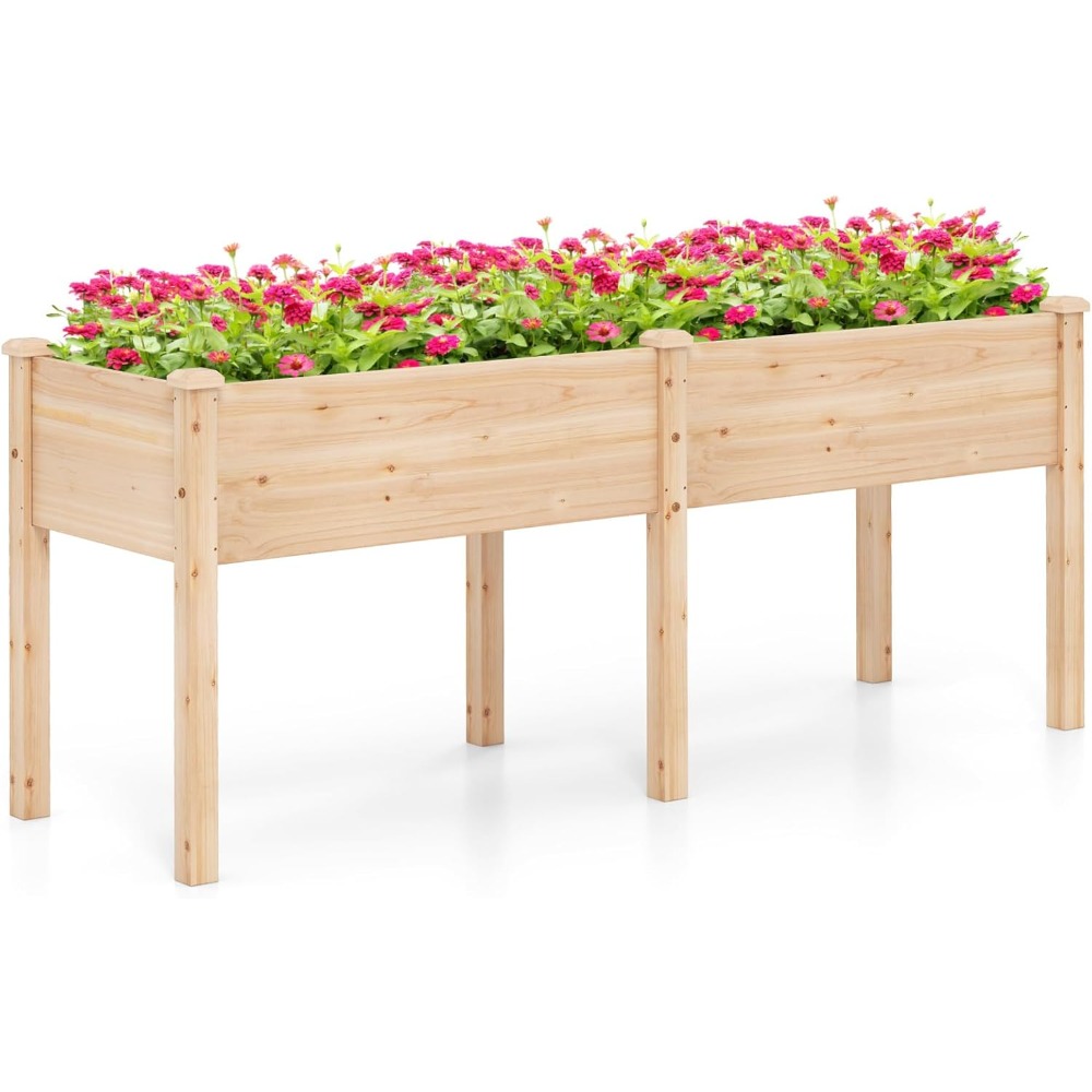 Canteiro Elevado de Madeira co - Raised Bed Planter Box avaliação e preço