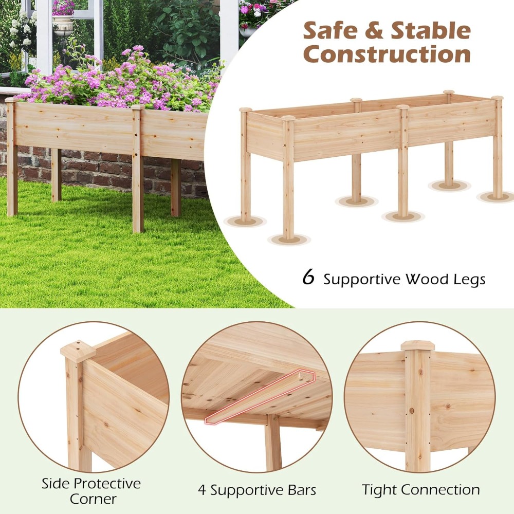 Canteiro Elevado de Madeira co - Raised Bed Planter Box avaliação e preço