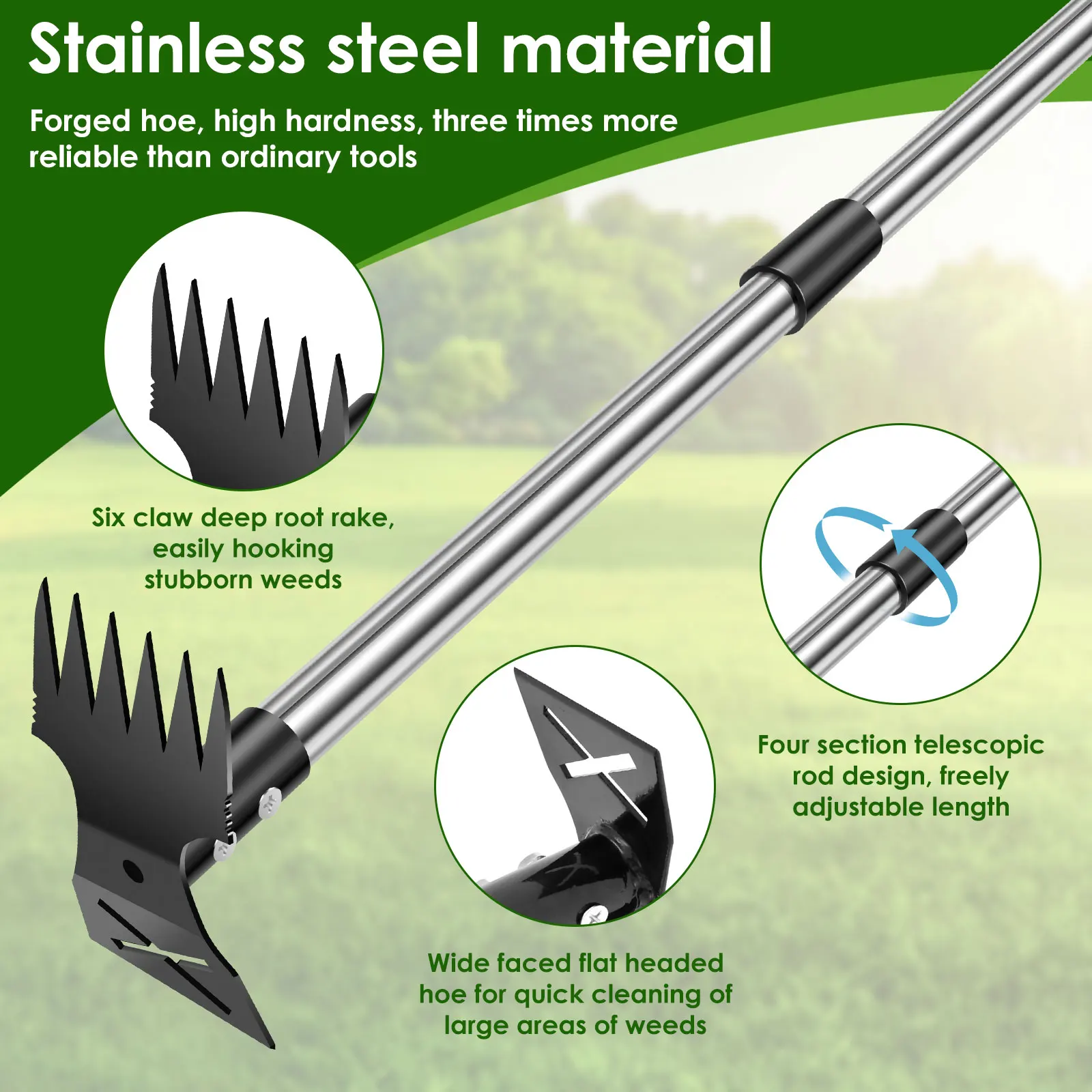 Ancinho de palha de jardim, aç - Gardening Tools To Remove Weeds avaliação e preço