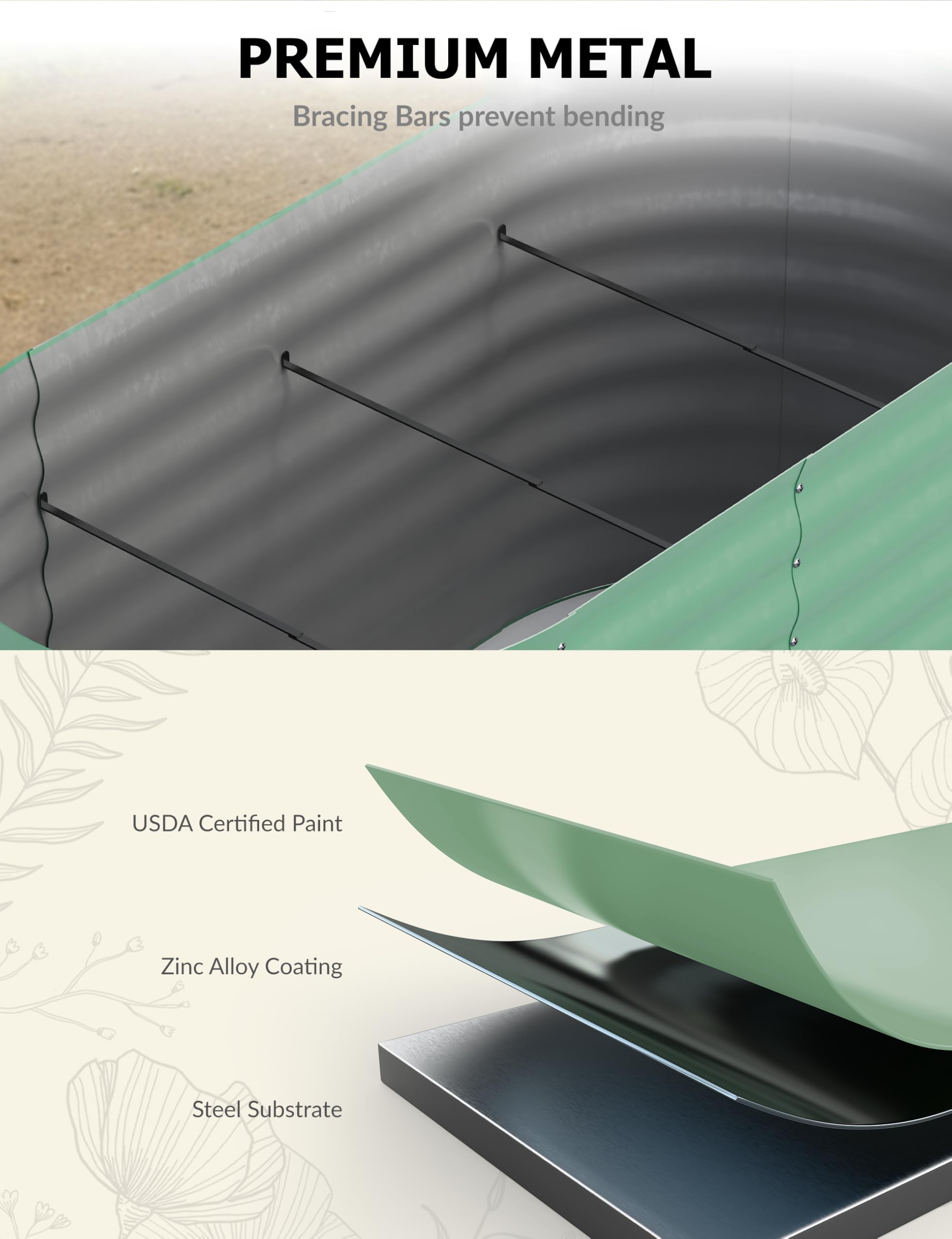Canteiro Elevado Galvanizado 8 - Raised Bed Planter Box avaliação e preço