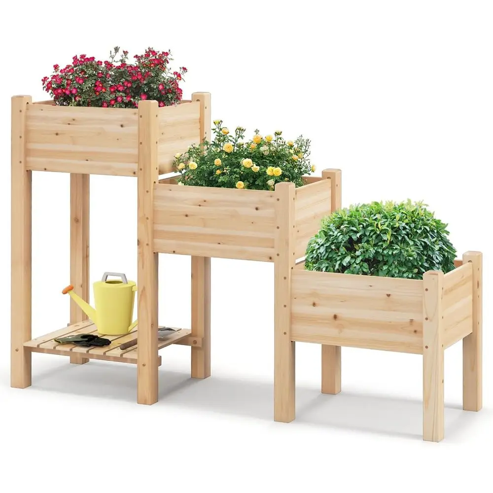 Canteiro Elevado de Madeira de - Raised Bed Planter Box avaliação e preço