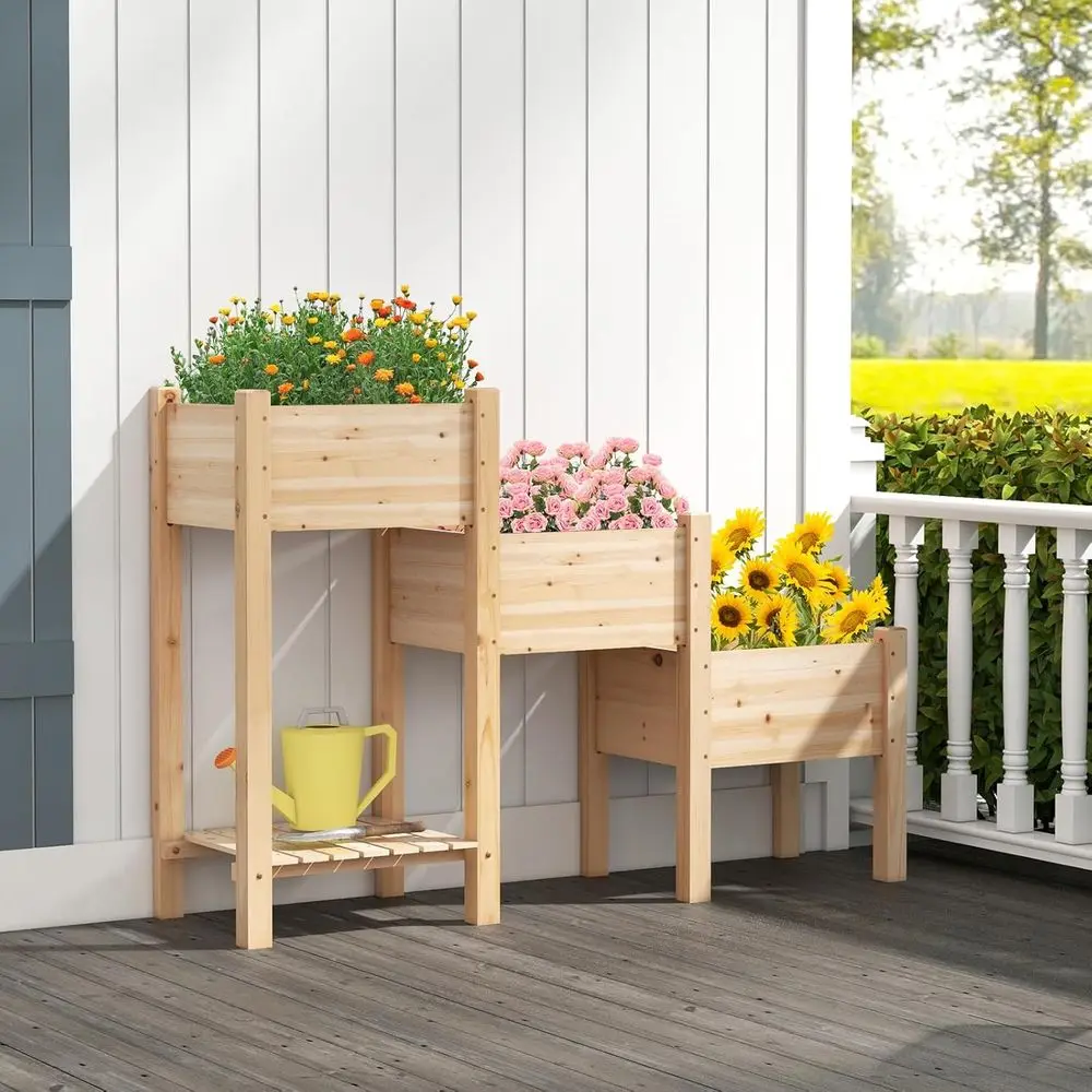 Canteiro Elevado de Madeira de - Raised Bed Planter Box avaliação e preço
