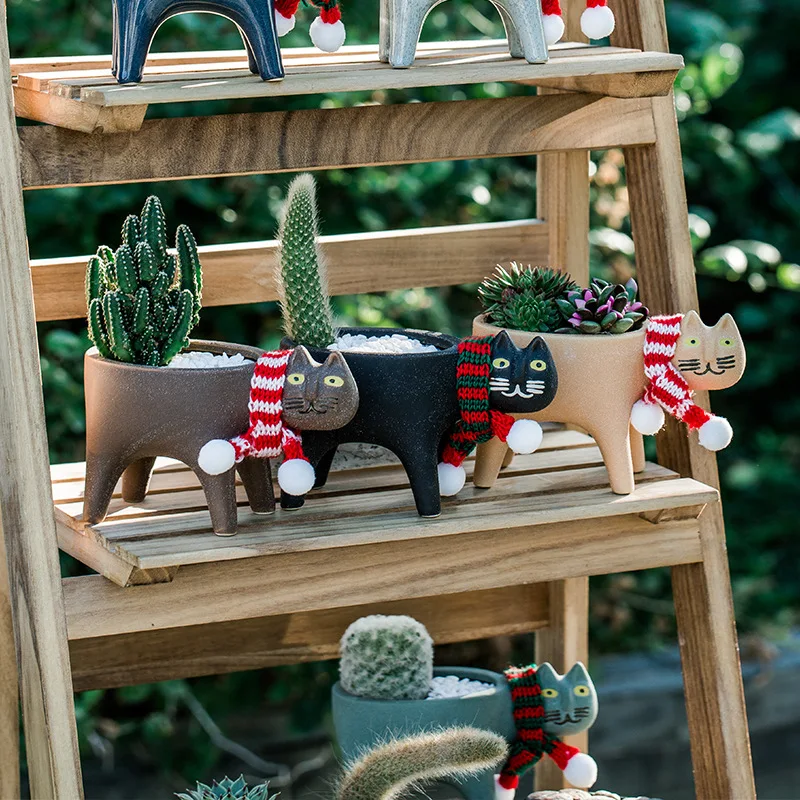 Vaso de cerâmica bonito do gat - Gardening Tools Cute avaliação e preço